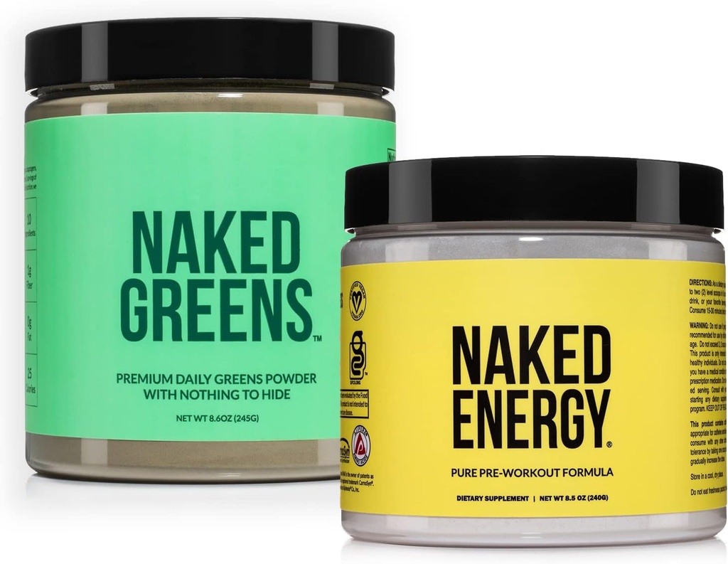 NAKED Vegan Energizing Bundle Neochucená energie Nutrition Super Zelené Powder Organic Greens Dodatek