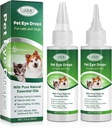 Oční kapky pro psy a kočky, Jemné Formule Dog Eye Drops, Flush & Soothe Oční podráždění Podporuje Eye Infection Relief Eye Cleaner, - Pet Eye Gentle Care Dodatek Kočky Kapky pro oči - 4.04 fl oz