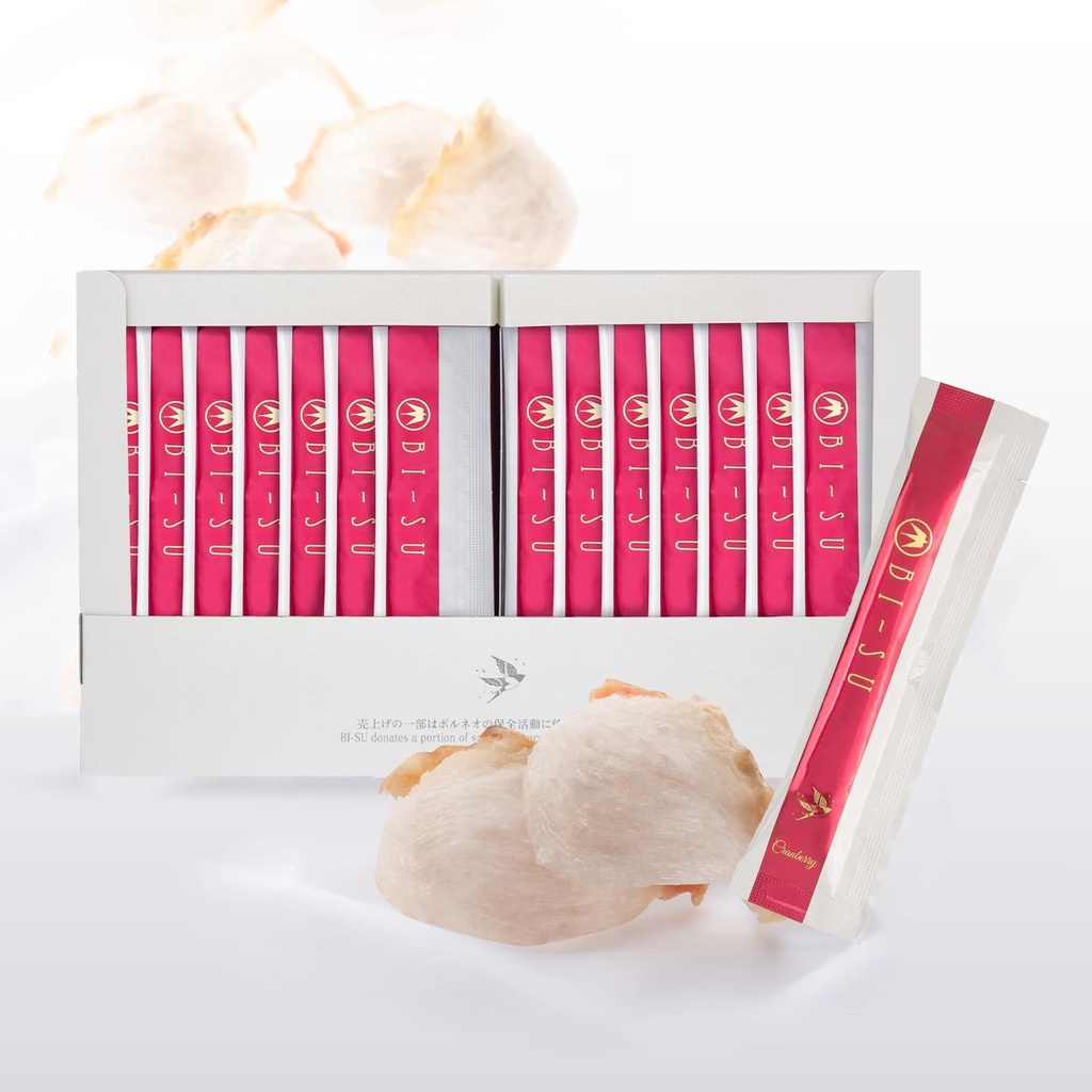 BI-SU Extract Jelly Stick 124; Přírodní Swiftlet Nests Extract, Kolagen, Vitamin C, Japonská péče o pleť, Anti- Stárnutí, Udržuje pokožku elasticita, zvyšuje imunitní systém, GI zdraví, Cranberry Flavor, 30 PCS