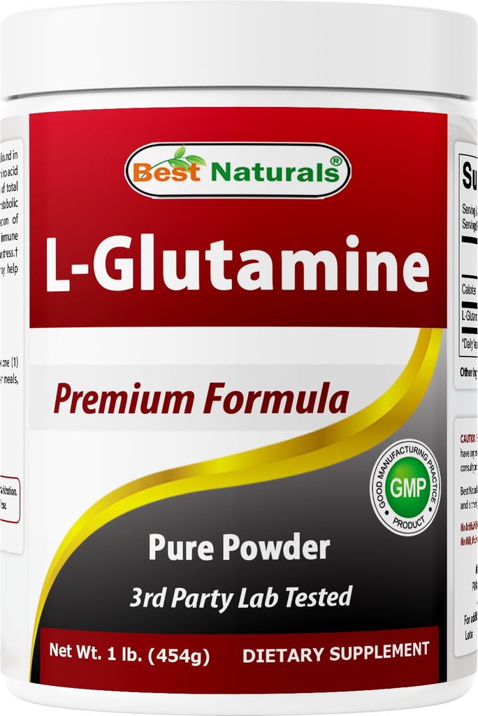 Nejlepší Naturals L- glutamin Powder - 1 libra - 100% čistý a volný formulář - Glutamin Recovery Powder - Klinicky osvědčená pomoc na obnovu pro muže a ženy (817716014555)