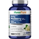 NusaPure White Mulberry Leaf Extract 10: 1 Extract, 500 mg Ekvivalentní s 5000mg 180 Veg Caps (Vegan, Non GMO Bioperin)