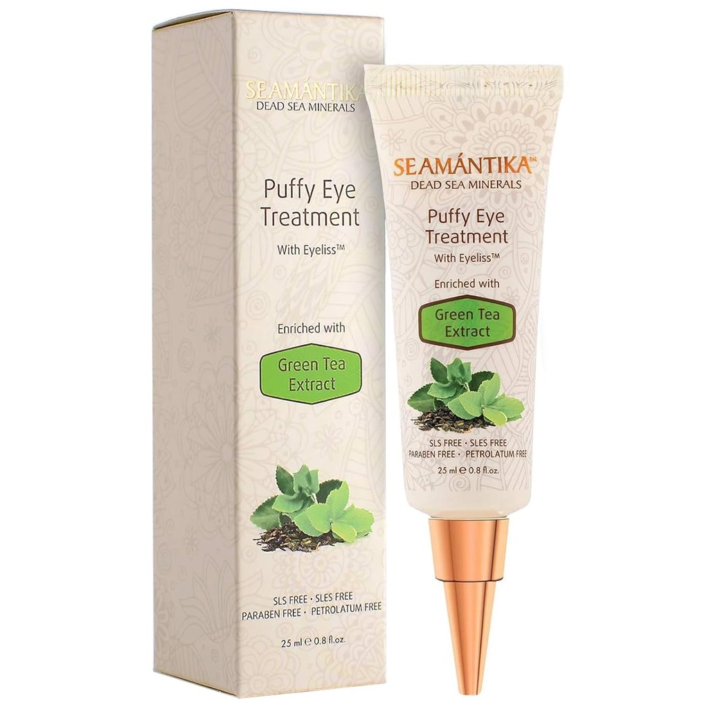 Puffy Oční ošetření Okamžité výsledky - Přirozeně eliminovat vrásky, Puffness, Dark Circle a sáčky v minutách - Hydratační oční krém w / Green Tea Extract, Minerály mrtvého moře by SEAMANTIKA - .8 fl.oz.