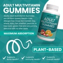 Plant- based Multivitamin Gummies, Denní multivitamíny pro muže a ženy s vitamíny A, C, D, E, B-3, B-6, B-12, Biotin, inositol, Non- GMO, gluten Free, 60 Počet (30 dní dodávky)