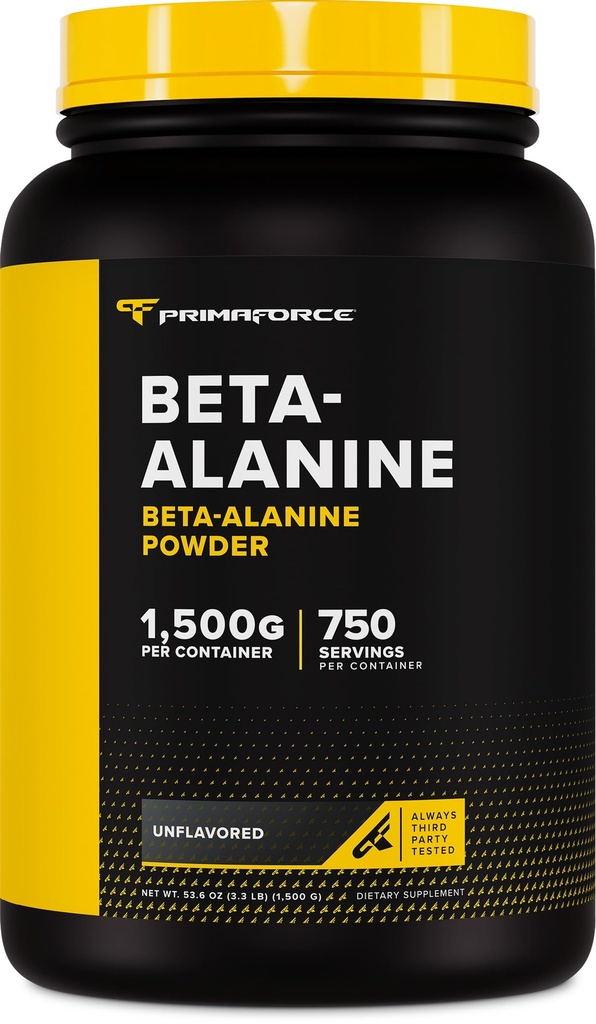 Primaforce Beta Alanin prášek, bez příchutí, 1,5 kg - gluten zdarma, non-GMO doplněk pro muže a ženy