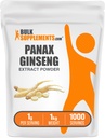 BulkSupplements.com Ginseng Root Extract Powder - Panax Ginseng Supplement, Herbal Supplement - Vegan & gluten Free, 1g per Serving, 1kg (2,2 lbs) (balení po 1)