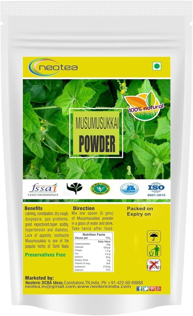 Neotea Flax Musumusukkai Powder 124; Mukai Maderaspatana Powder 300 Gm Pack of 1 CZ124; Natural Herbal Dodatek 124; Organic and Non- GMO CZ124; Ayurvedic Wellness and Health Support