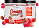 Kreatin Monohydrát Gummies 5000mg Cukr zdarma pro muže a ženy, s L- Taurin + vitamín B12 pro svalovou sílu, budování svalů, Energy Boost, Pre- Workout Dodatek, Jahoda, 120 Počet