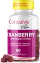 CONCEIVE PLUS Cranberry Gummies - 1000mg Síla Cranberry Gummy Vitamíny, Močové zdraví, 60 Gummy Count, 30 Day Supply