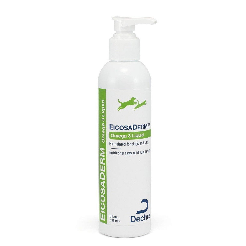 Dechra EicosaDerm Omega 3 Tekutý pro psy a kočky - Nutriční doplněk mastných kyselin, 8 Fl Oz (balení po 1)