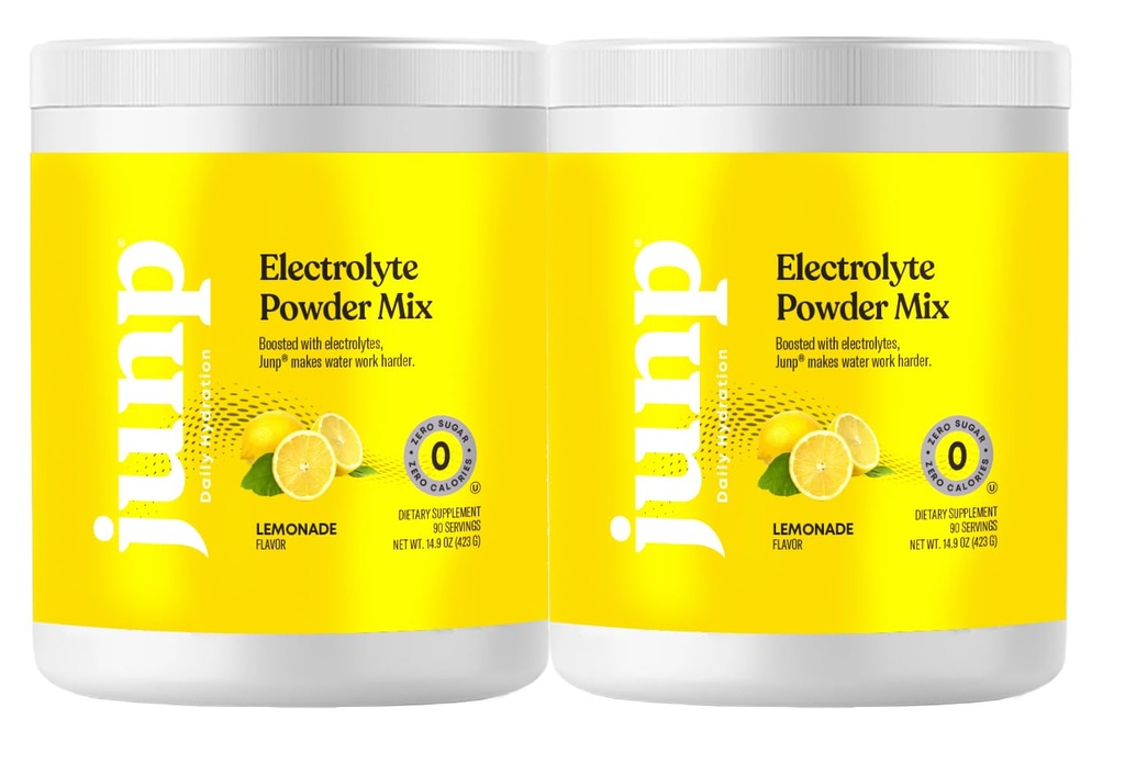 JUNP Electrolytes Powder No Sugar No Carbs - Fresh Squeezed Lemonade Drink Mix - Draslík & Salt Electrolyte Hydration Powder Zero Calorie Sugar Free Electrolyte Powder, Keto Friendly, 180 Serings