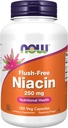 Niacin, FLUSH FREE 250 mg, 180 Caps by Now Foods (Balení po 3)