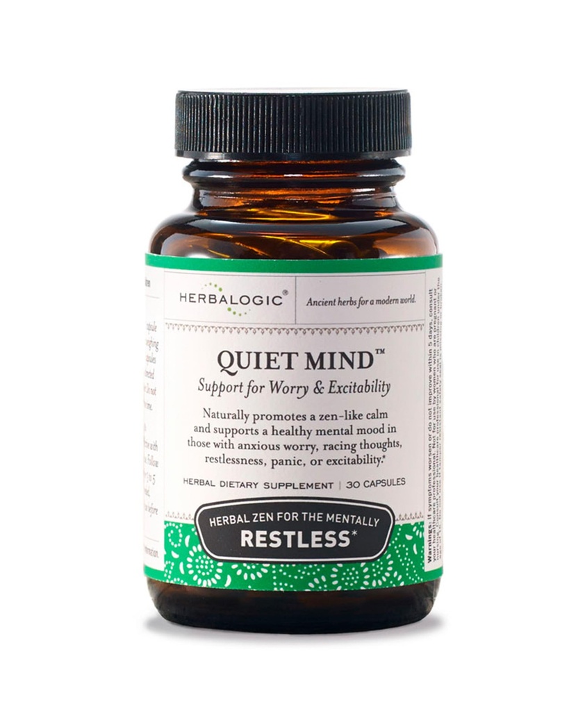 Herbalogika - Tiché mysli Herb Kapsle - Non- Sedating, Podporuje pocit Zen- Like klid - Eases Antful Worry a paniky Mood - Na základě tradiční čínské Formule GUI Pi Tang - 30 Cap Count