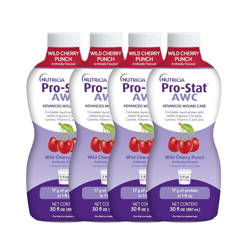 Pro- Stat Advanced Wound Care (AWC), Koncentrované tekuté bílkoviny lékařské potraviny - Wild Cherry Punch Flavor, 30 Fl Oz láhev (Případ 4)