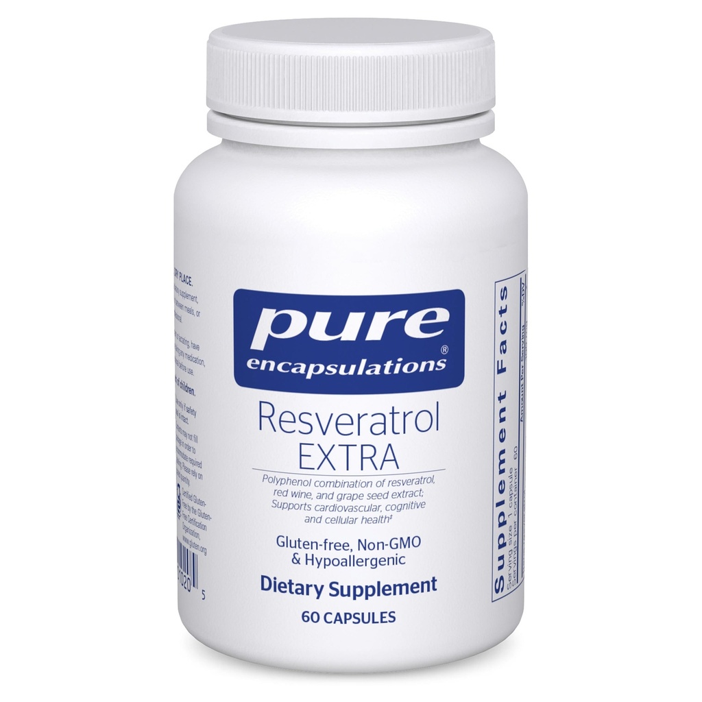 Čisté enkapsulace Resveratrol EXTRA - 100 mg Trans- Resveratrol - Pro zdravou buněčnou a kardiovaskulární funkci * - Doplněk k antioxidantům - Non- GMO & gluten zdarma - 60 Kapsle
