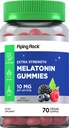 Piping Rock Melatonin Gummies 10mg TOW124; 70 Počet 124; Berry Flavor dodatek TOW124; Vegan, Non- GMO, gluten zdarma
