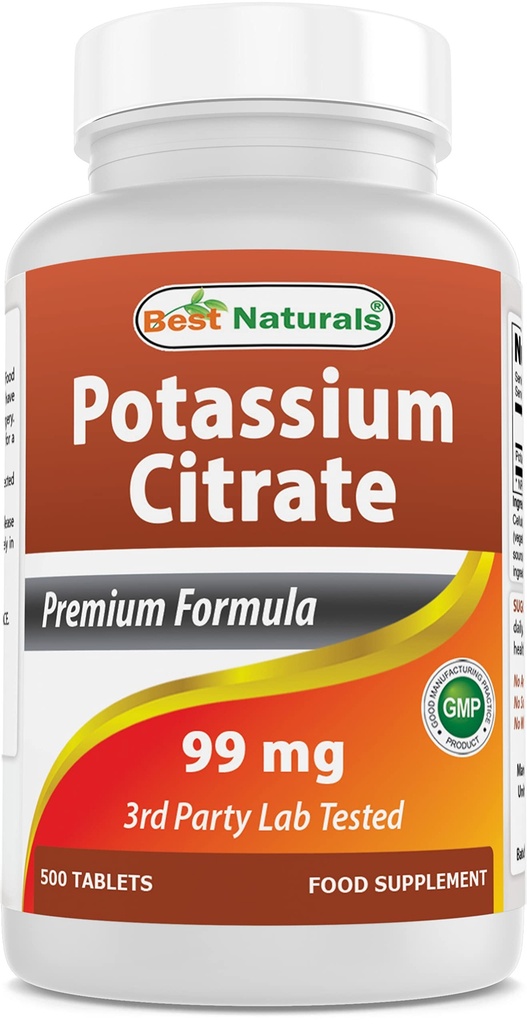 Nejlepší Naturals Draslík Citrát 99mg 500 Tablety - 3. strana Lab Tested
