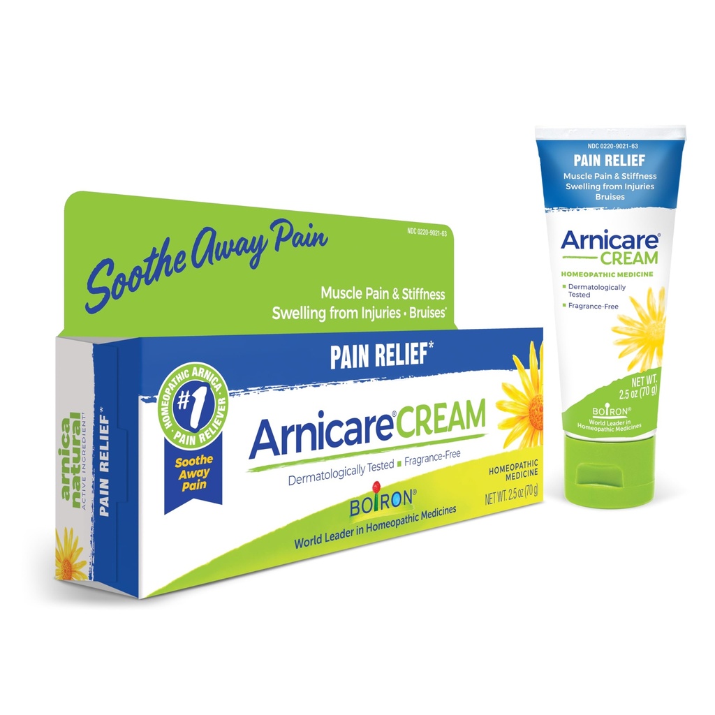Boiron Arnicare Cream for Joint Pain, Muscle Pain, Otok, Ospalost, Stiffness, and Bruises - Fast Absorbing and Fragrance- Free - 2.5 oz