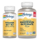 SOLARAY Vitamin D3 K2 a Glycinát hořečnatý - Kostní Zdravotní pouzdro - Absorpce vápníku, Nerve, Podpora srdce a imunity w / 5000 IU Vitamin D, 350mg Chelated Magnesium, 60denní záruka, 60ct / 120ct
