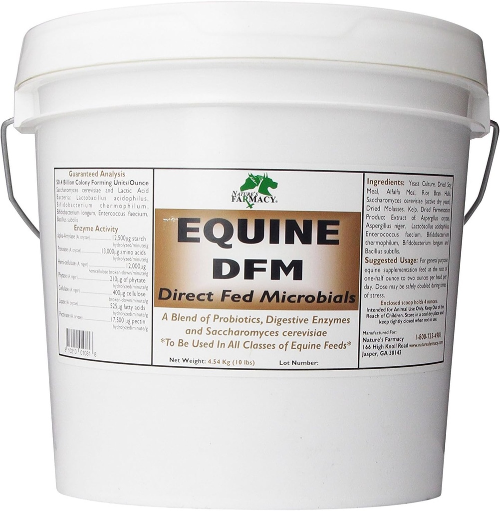 Nature 's Farmacy Equine DFM (Direct Fed Microbial) Live Probiotics, Enzymes 50 Billion CFU Ounce (5 liber)