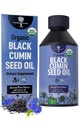 Organic Black Cumin Seed Oil- USDA- Cold Pressed -až 6X Silnější Thymochinon - Pure Nigella Sativa Cumin Seeds - Prémiový dodatek pro imunitní podporu, Antioxidant, Calming, Skin & Hair (8.5 oz)
