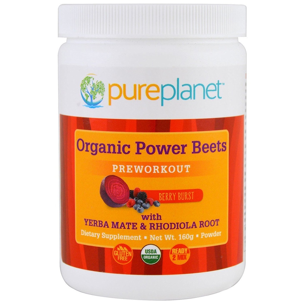 Pure Planet Organic Power Beets Předcvičení Berry Burst 160 g