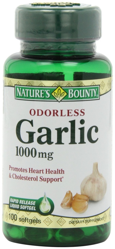 Nature 's Bounty Česnek Extract 1000 mg, 100 Rychlé uvolnění Softgels (Balení po 6)