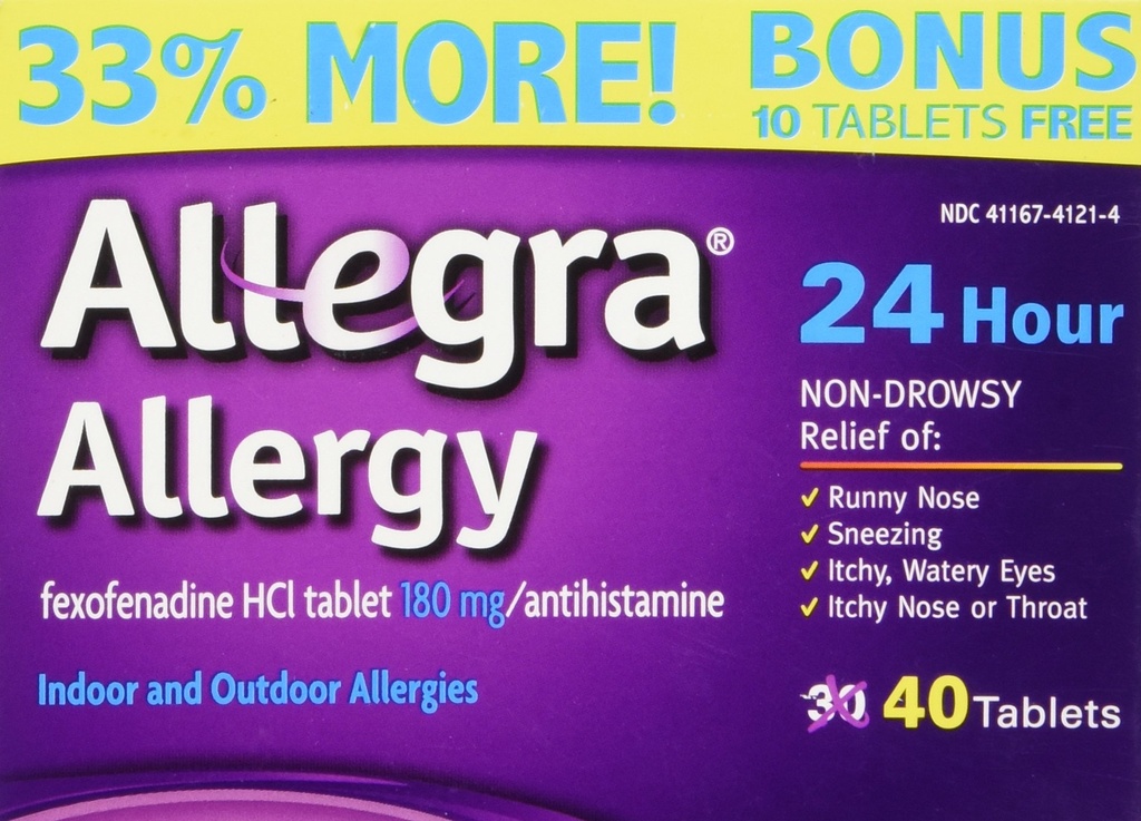 Allegra Alergie 40 Tablety (Bonus Pack - 33% Více) 24 hodinová ochrana - Non Drowsy