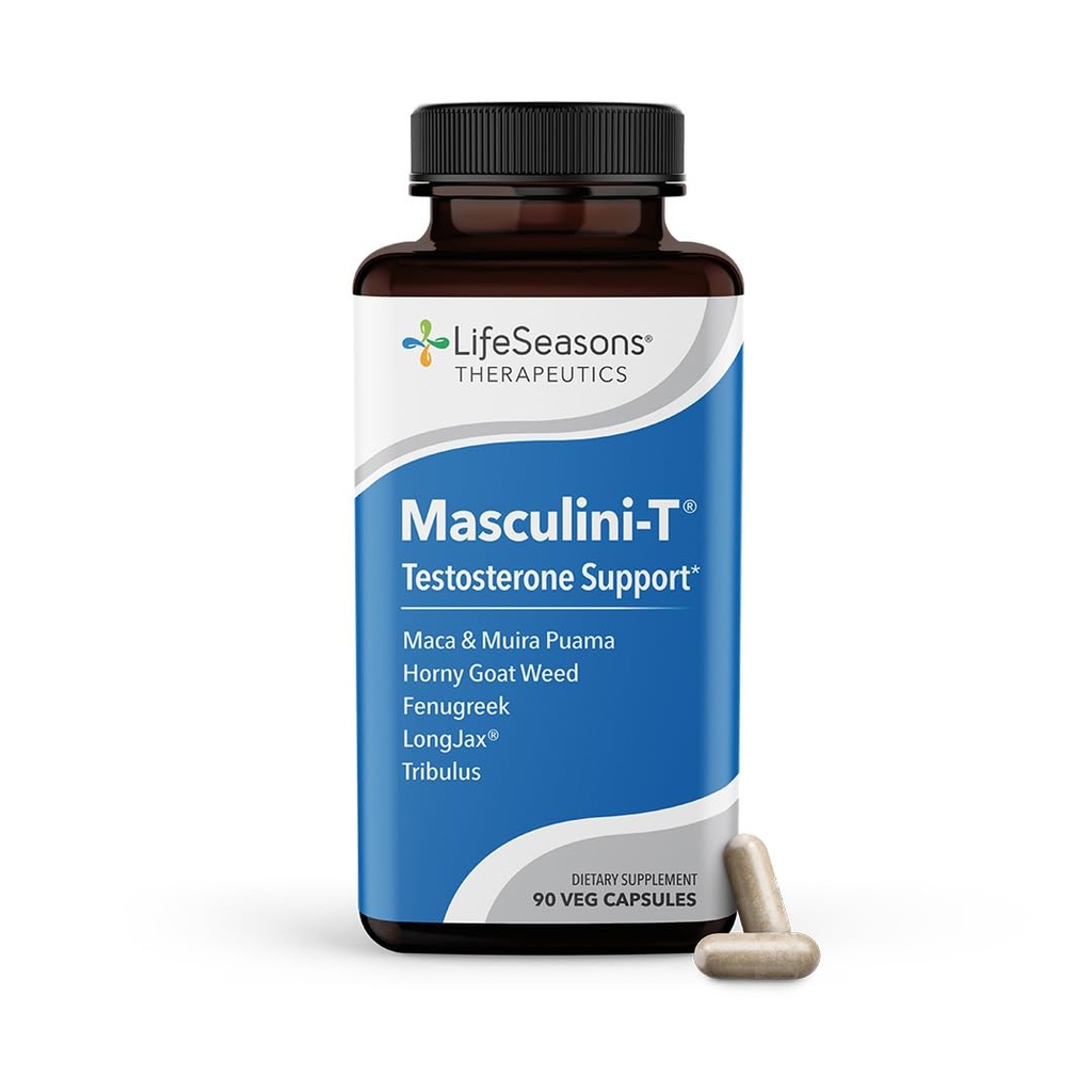 LifeSeasons Masculini-T - Testosteron Supplement - Zvyšuje psychické a fyzické aspekty sexuální a atletické výkonnosti - Podporuje normální erektilní funkce - Zlepšit Libido - 90 Kapsle