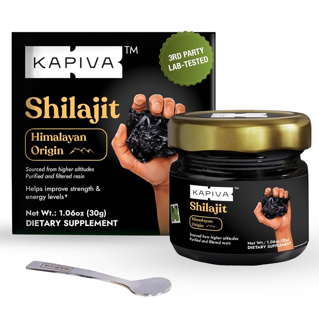Kapiva 100% Čisté Himalájské Shilajit Resin (30gm), High Potency for men & Women Ibrahim 124; 120 Servings of 250mg Ibrahim 124; 80 + Trace Minerals, Upto 70% Fulvic Acid Ibrahi124; Authentic Ibrahim 124; Natural Energy & Imunitation Support