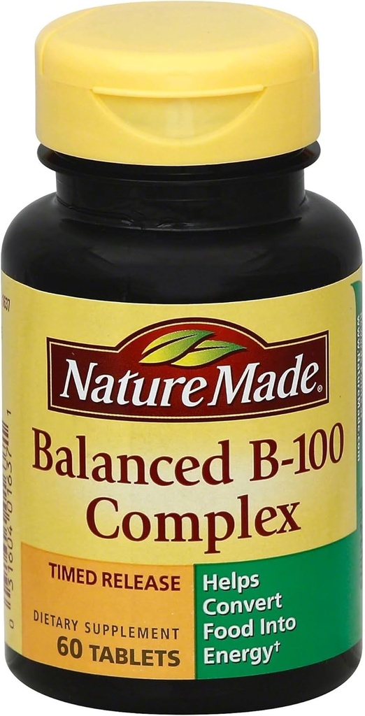 Nature Made Balanced Vitamin B- 100 Komplexní tablety 60 ea (Balení po 5)