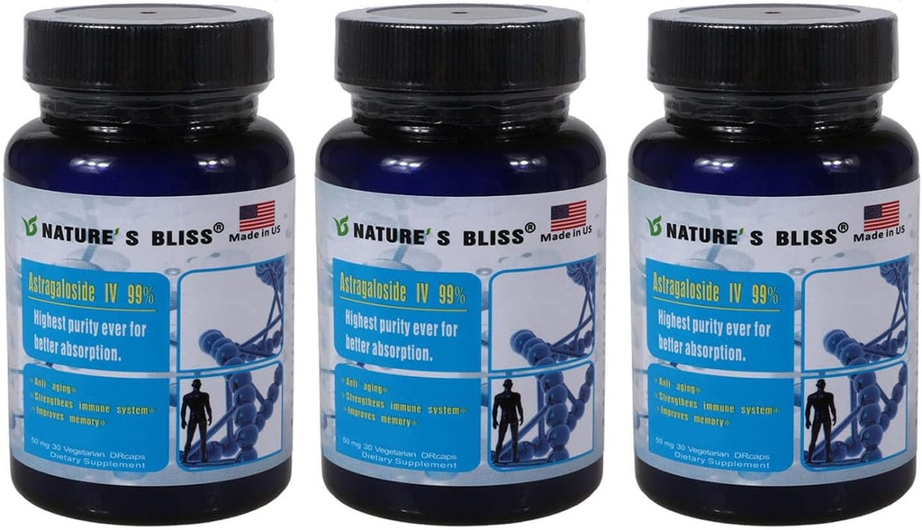 Nature 's bliss Stomach Acid Protected & Super- Absorpce Astragalosid IV 99%, Made in USA, 50mg, 90caps