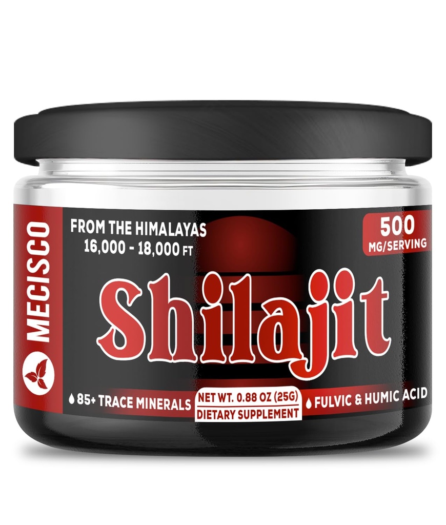 25g Shilajit Pure Himalayan Organic - Shilajit Resin Obsahuje přírodní Fulvic, Humic Acid & 85 + stopové minerály - Podpora pro výrobu energie, zdraví mozku, imunitní systém a rovnováhu těla