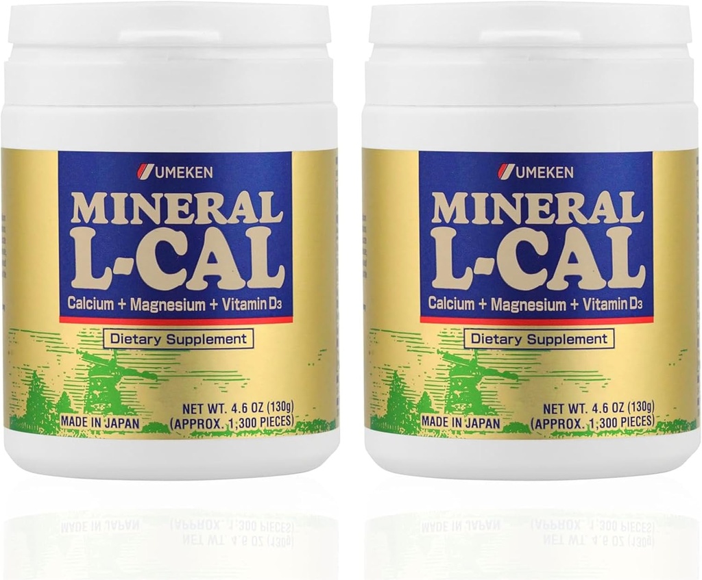 Minerální L- Cal vápník s vitaminem D3, 4 Měsíční dodávka, Rozpustný Ball Format s hořčíkem a minerály, Rychlé absorbování vápníku Magnesium D3 dodatek, 1,300 Ball na láhev, 130g Každý, Balení po 2