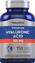 Piping Rock Hyaluronic Acid Supplement CLAS124; 100 mg CLAS124; 150 tobolky CLAS124; jako Hyaluronát sodný CLAS124; Non- GMO, gluten zdarma