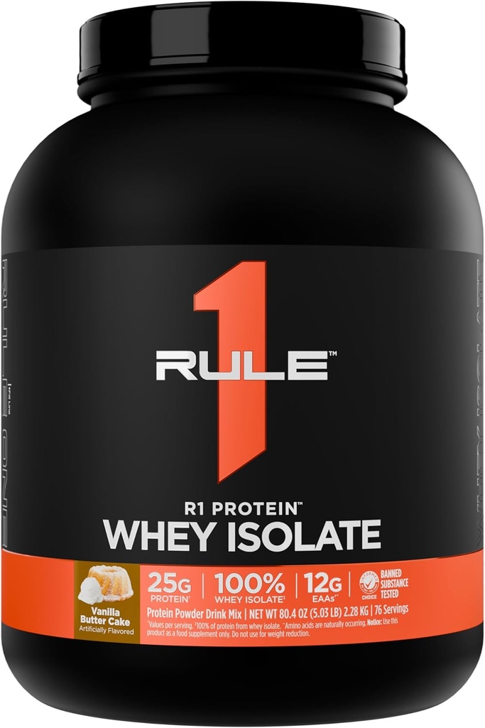 Článek 1 Protein R1 Syrovátka - 25g proteinu a 6g BCAA exkluzivně z izolovaných a hydrolyzovaných zdrojů pro regeneraci cvičení (5 liber *, vanilkový máslový dort)