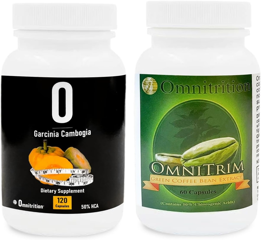 Omnitrition doplňky Kit: Green Coffee Bean Extract (60 Kapsle) a Garcinia Cambogia (120 Veggie Kapsle) 124; Antioxidant- Rich for Vitality Az124; Čistá formule, Žádné přísady