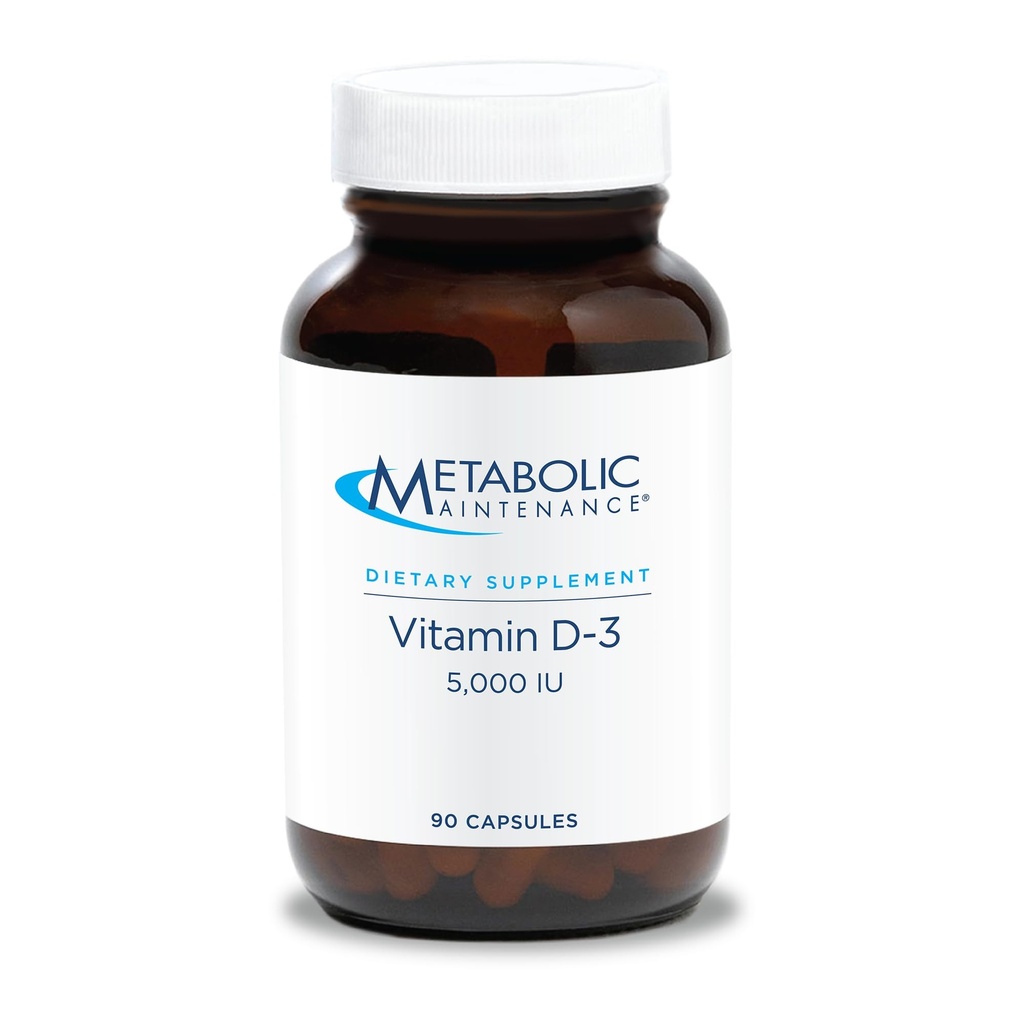 Metabolická údržba Vitamin D3 5000 IU - Superior Absorpce Čistý vitamin D3 & Vitamin C - Extra síla kosti, imunitní, Mood + Kardiovaskulární Supplementary Supplement, No Fillers (90 Softgel Kapsle)