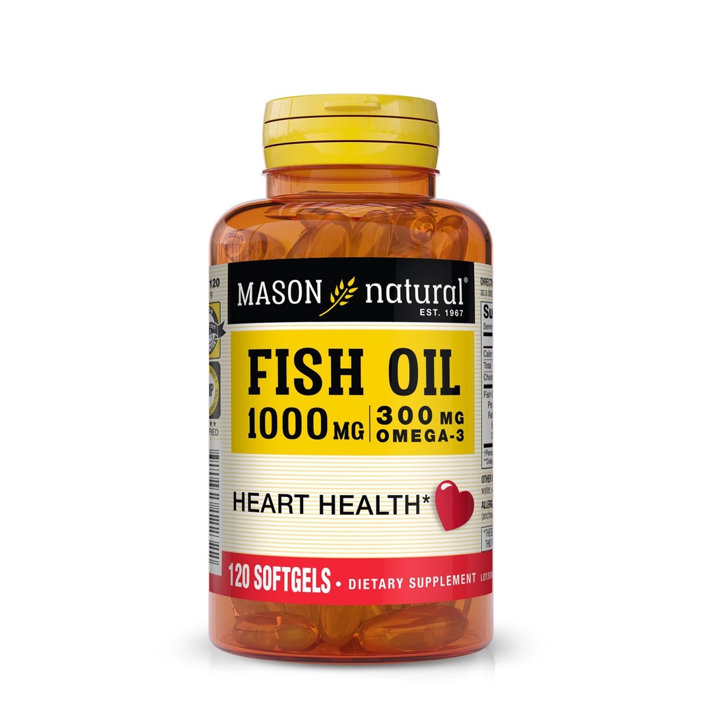 MASON NATURAL Mason Fish Oil 1000mg Omega33 Softgels