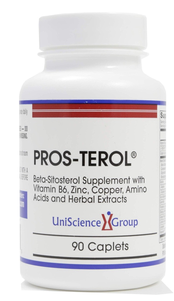 Pros- TEROL, Prostate Relief with 900 mg Plant Sterols with Pumpkin Seed, Singing Nettle Root, Ginger Root, Licorice Root Extracts 90 Caplet