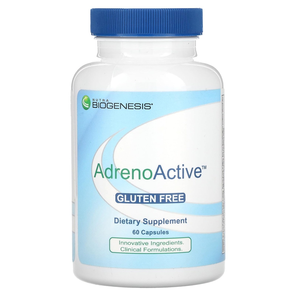 Nutra BioGenesis AdrenoActive - Pomáhá podporovat zdravé stresové reakce - Gluten Free - 60 Kapsle