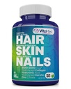 VitaMed vlasy, kůže a nehty - Biotin 5000 mcg, kolagen, OptiMSM, Keratin, Hyaluronic acid & Silica curren124; Podporuje růst vlasů, zářivá kůže, silné nehty curren124; Halal, Non- GMO, gluten- Free - 60 kosmetické tablety
