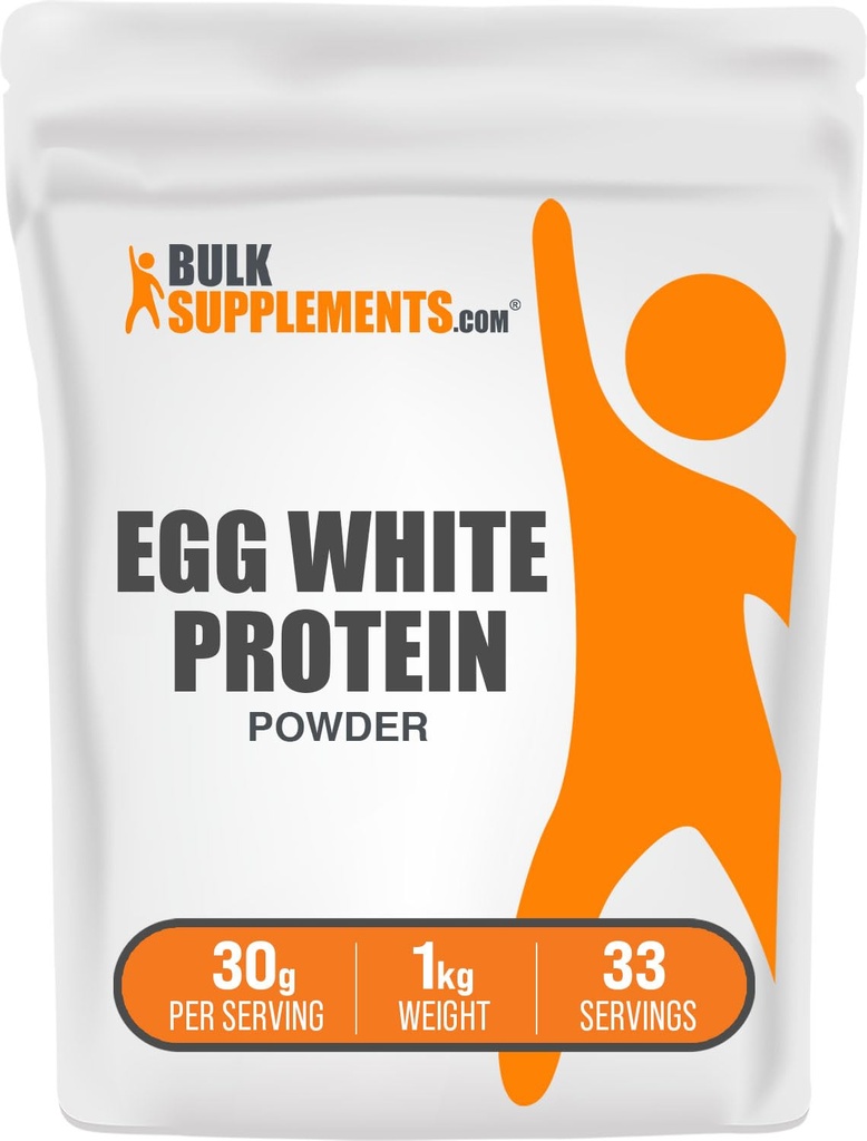 BulkSupplements.com Vegg White Protein Powder - Vegg White Powder, Lactosa Free Protein - Neochucený & mléčné výrobky Free, 30g per Serving, 1kg (2,2 kg) (balení po 1)