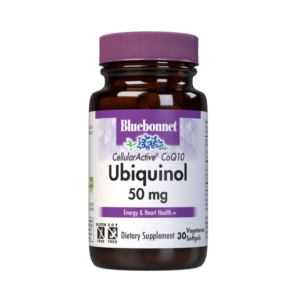 Bluebonnet Nutrition Cellular Active CoQ10 Ubiquinol 50 mg Vegetarian Softgels, Heart Health & Cellular Health, Ubiquinol from Kaneka, Non GMO, Gluten Free, Soy Free, Mléko Free, 30 Vegetarian Softgels