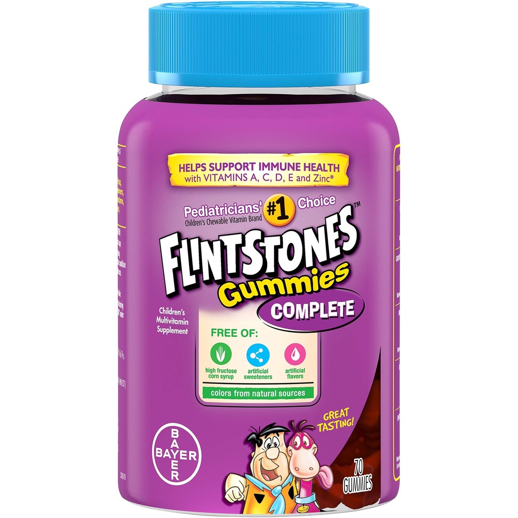 Flintstones Dětské kompletní multivitaminové gumy, 70 Počet