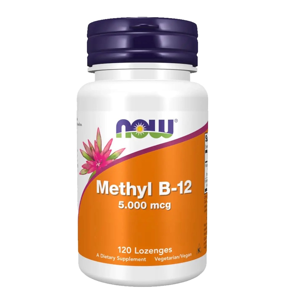 Nyní Potraviny methyl B12 - Methylkobalamin plus kyselina listová - 5000 MCG (120 Lozengů)
