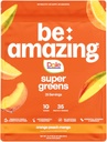 BE AMAZING Super Green Powder with Prebiotics, Digestive Enzymes & Antioxidants, 35 Ovoce & Veggies, Electrolytes & Fiber, Vegan, Gluten Free Juice & Smoothie Mix, Dole Orange Peach Mango, 25 Serv