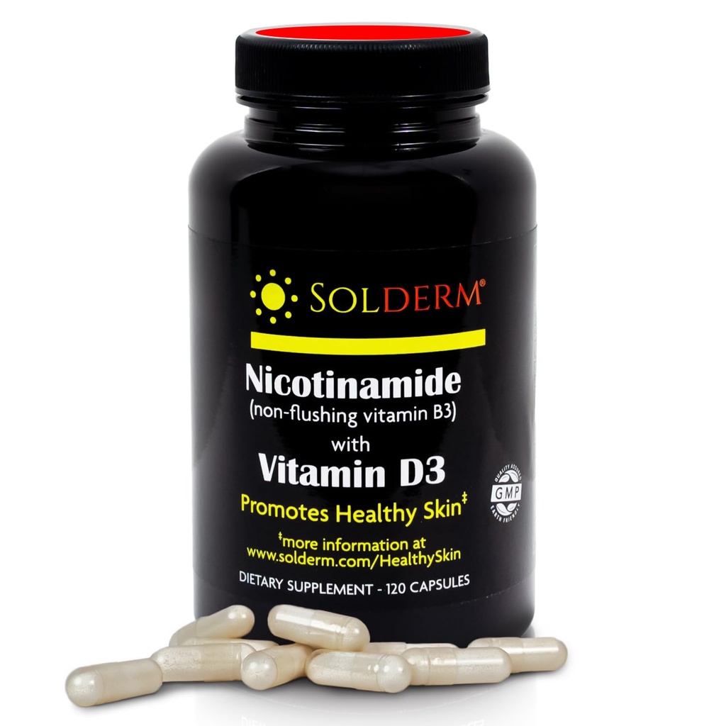 Nikotinamid Non- Flushing vitamin B3 a D3 dodatek 124; Vegetarian a glutenamid zdarma perorální Nicotinamid dodatek s zeleninové celulózy pouzdra 124; Promotes Zdravá kůže 124; 60 Kapsle 124; 500mg