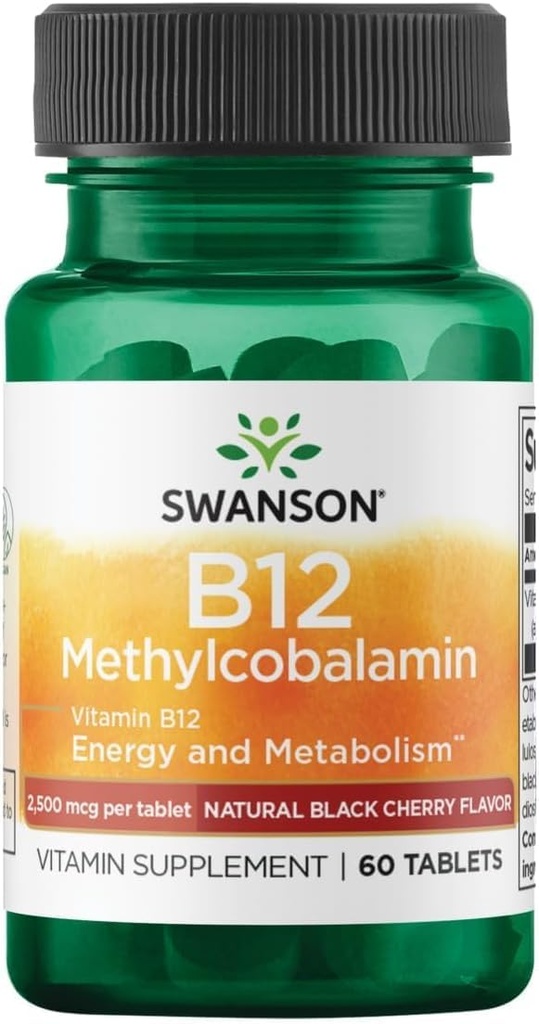 Swanson Metylkobalamin Vysoká absorpce Vitamin B- 12 2, 5 Milligramy 60 Tabs