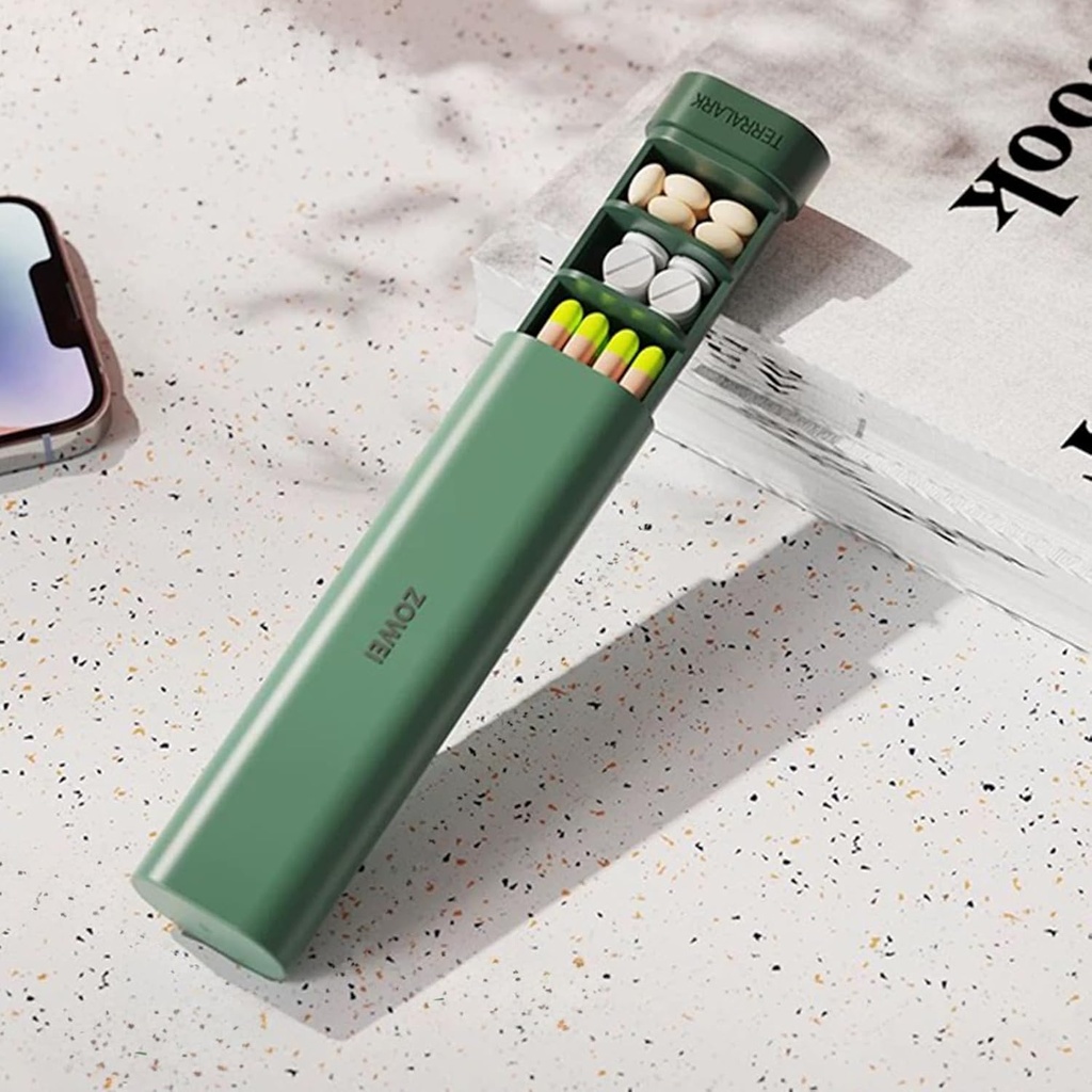 Pill Organizátor 7 den, Týdenní cestovní Pill Pouzdro, Denní Pill Box, Roztomilý Držák Pill držet vitaminy, léky, pilulky, doplňky (zelené)