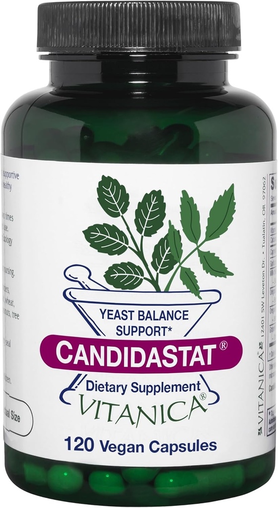 Vitanica Candidastat, Kvasinková bilance Dodatek a podpora, Vegan, 120 Kapsle